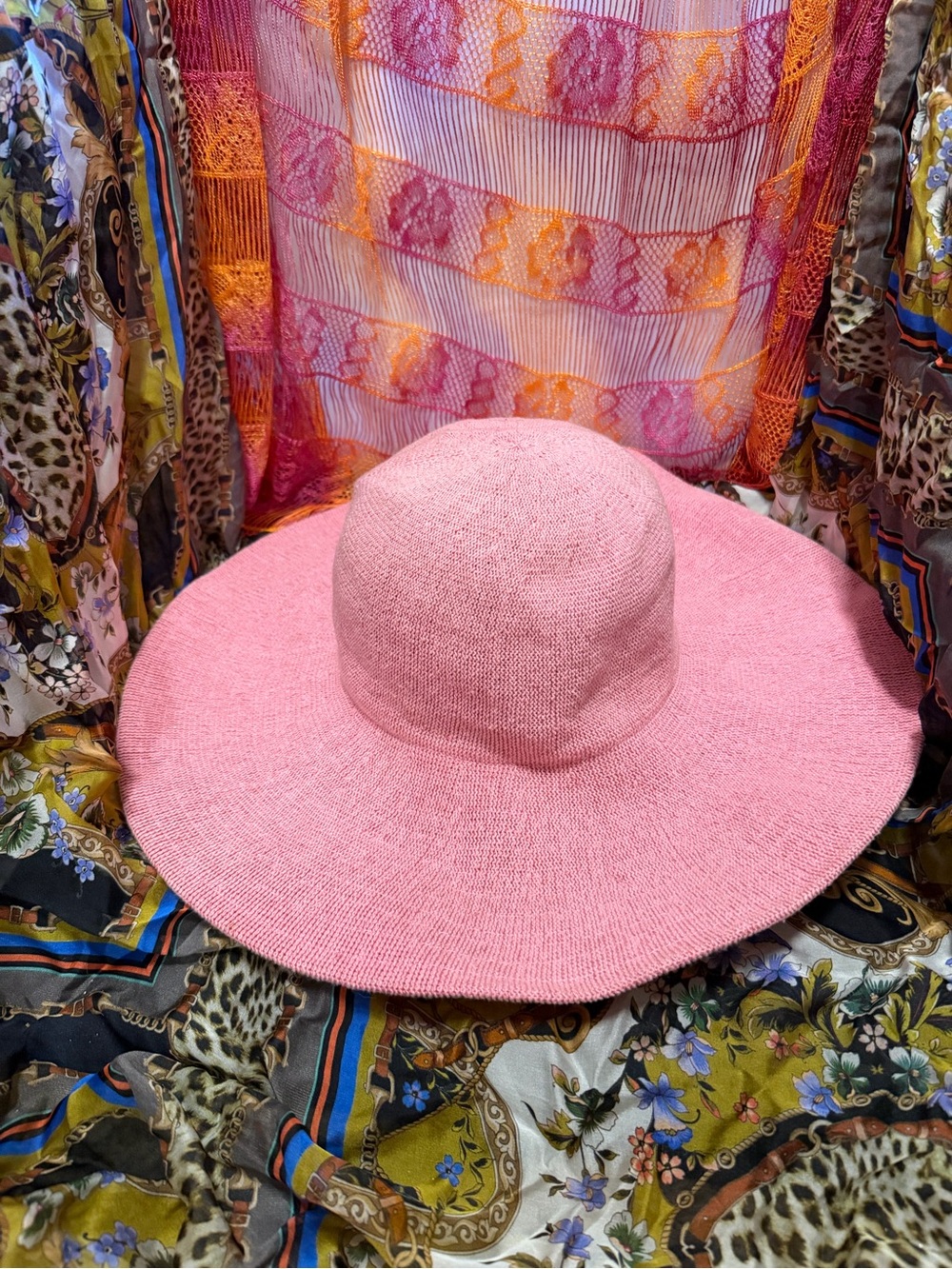 Sony Costumes Pink Wide-Brim Sun Hat